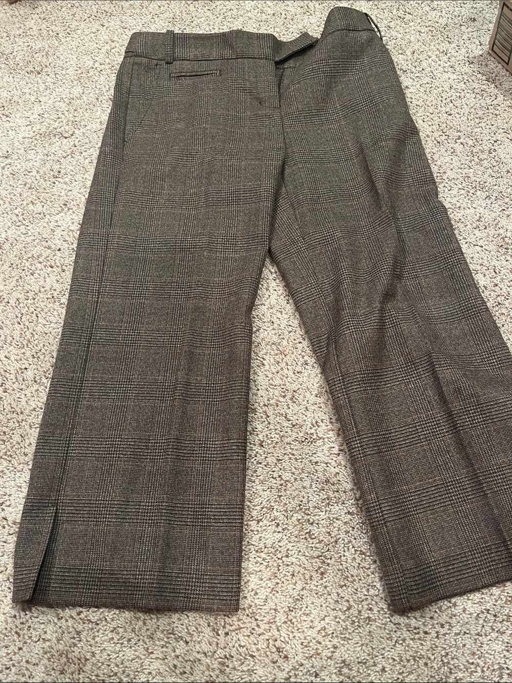 Men's Brown Glen Plaid Dress Pants